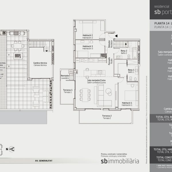 Torre 1 – Planta 14 Porta 3 – Dúplex