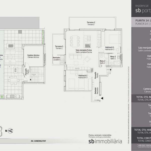 Torre 1 – Planta 14 Porta 4 – Dúplex